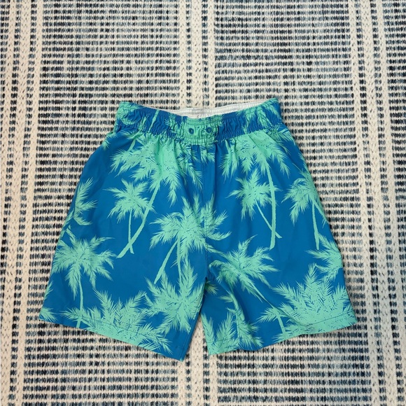 Abercrombie Kids Tropical Blue and Green Swim Trunks - Picture 1 of 2